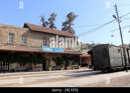 Jordan - Amman Station (eine alte türkische osmanische Dampflok in Jordanien) Hedjaz Jordan Railway Stockfoto