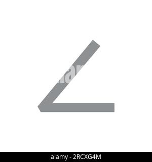 Eckpunkt des Winkelsymbols in Mathematik. Symbol "Winkel messen". Vektordarstellung isoliert auf weißem Hintergrund. Stock Vektor