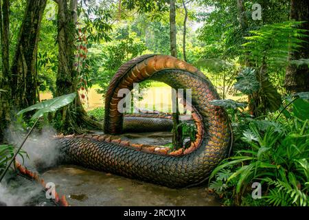 Schlangenkönig von Nagas in Thailand. Naga oder Schlangenstatue Stockfoto