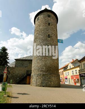 Premysl Otakar II. Gründete die Stadt Caslav im 13. Jahrhundert. Die Stadt ist durch Mauern begrenzt, von denen ein Drittel erhalten ist. Der Schlepper Stockfoto