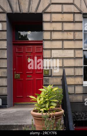 Robert Louis Stevenson Edinburgh - georgianisches Stadthaus in der Heriot Row, Heimat von Robert Louis Stevenson 1857-1880, Edinburgh, Schottland, Großbritannien Stockfoto