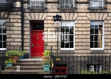 Robert Louis Stevenson Edinburgh - georgianisches Stadthaus in der Heriot Row, Heimat von Robert Louis Stevenson 1857-1880, Edinburgh, Schottland, Großbritannien Stockfoto