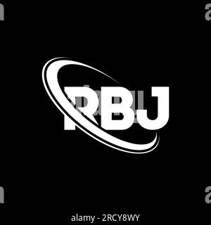 RBJ-Logo. RBJ-Brief. Logo mit RBJ-Buchstaben. Initialen RBJ Logo verbunden mit Kreis und Monogramm-Logo in Großbuchstaben. RBJ-Typografie für Technologie, Geschäfte Stock Vektor