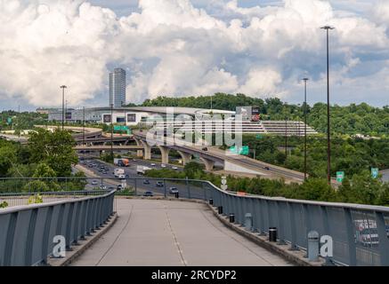 National Harbor, MD - 24. Juni 2023: MGM Hotel und Casino an der Hauptstadtstraße außerhalb von Washington DC Stockfoto