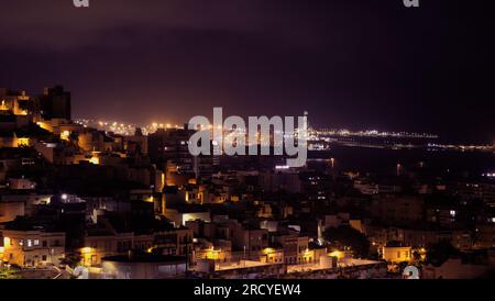 Das historische Stadtviertel Risco de San Nicolas in Las Palmas de Gran Canaria bei Nacht, Stockfoto