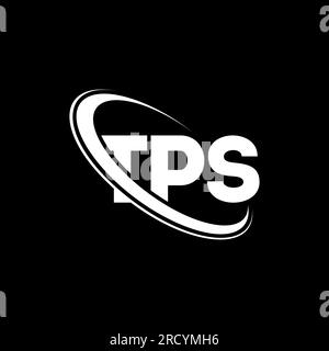 TPS-Logo. TPS-Buchstabe. Logo mit TPS-Buchstaben. Initialen TPS-Logo, verbunden mit einem Kreis und einem Monogramm-Logo in Großbuchstaben. TPS-Typografie für Technologie, Unternehmen Stock Vektor