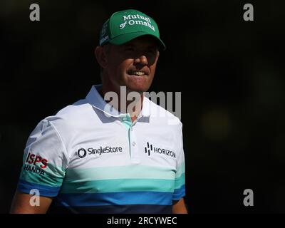 Hoylake, Merseyside, Großbritannien. 17. Juli 2023; 17. Juli 2023; Royal Liverpool Golf Club, Hoylake, Merseyside, England: Der Open Championship Practice Day; Padraig Harrington (IRE) im 5.-Loch Credit: Action Plus Sports Images/Alamy Live News Stockfoto