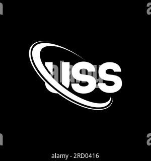 USS-Logo. USS-Brief. USS-Logo. Initialen USS-Logo, verbunden mit einem Kreis und einem Monogramm-Logo in Großbuchstaben. USS-Typografie für Technologie, Geschäfte Stock Vektor