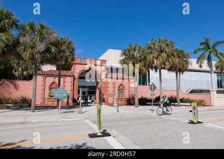 Cadzan oder Ca' d'Zan [House of John] Eintritt zum John & Mable Ringling Museum of Art Estate in Sarasota, Florida, USA. Stockfoto