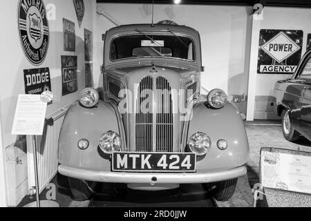 Sparkford.Somerset.United Kingdom.March 26. 2023.A Ford Popular 103e from 1959 ist im Haynes Motor Museum in Somerset zu sehen Stockfoto