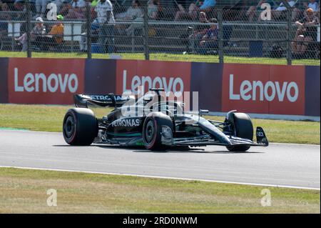 Silverstone, Großbritannien – Freitag, 7. Juli 2023 – FORMEL 1 ARAMCO GRAND PRIX 2023 – GEORGE RUSSEL (UK) – Mercedes AMG F1-TEAM Stockfoto
