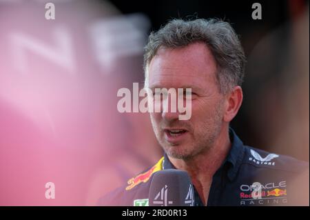 Silverstone, Großbritannien - Freitag, 7. Juli 2023 - FORMEL 1 ARAMCO BRITISH GRAND PRIX 2023 - CHRISTIAN HORNER (GROSSBRITANNIEN) - Oracle Red Bull Racing Team Stockfoto