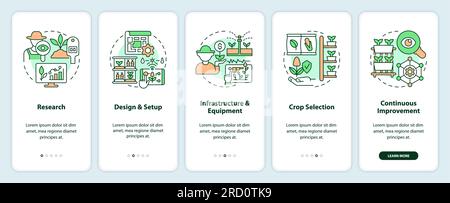 Vertikales Landwirtschafts- und Hydrokultur-Konzept mit linearen Symbolen Stock Vektor