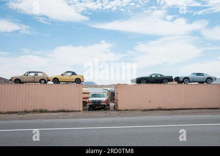 Goldfield, NV, USA. 08-14-2017. Goldgräberstadt in der Wüste Nevada Stockfoto