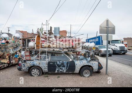 Goldfield, NV, USA. 08-14-2017. Goldgräberstadt in der Wüste Nevada Stockfoto