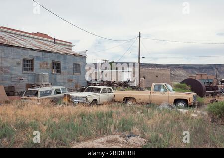Goldfield, NV, USA. 08-14-2017. Goldgräberstadt in der Wüste Nevada Stockfoto