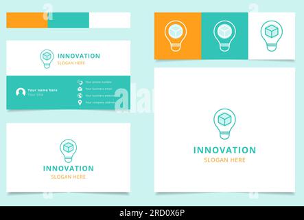 Innovatives Logo mit editierbarem Slogan. Branding-Buch und Visitenkartenvorlage. Stock Vektor