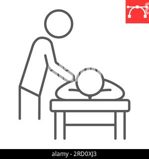Massageliniensymbol, SPA und Schönheitssalon, Körpermassage-Vektorsymbol, Vektorgrafiken, bearbeitbares Konturzeichen, eps 10. Stock Vektor