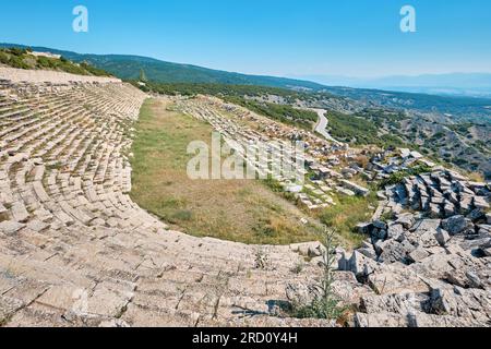 Burdur, Türkei - 16. Juli 2023: Stadion bleibt in der alten Stadt Kibyra Stockfoto