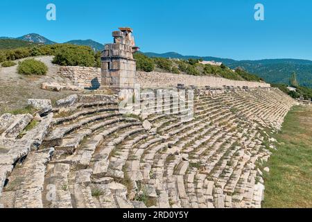 Burdur, Türkei - 16. Juli 2023: Stadion bleibt in der alten Stadt Kibyra Stockfoto