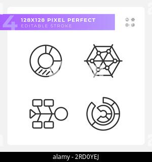 Lineare Symbole für Konkurrenzanalyse festgelegt Stock Vektor