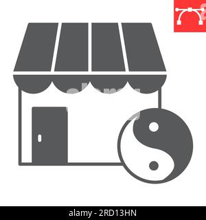 Spa Salon Glyphe Icon, Gebäude und Entspannung, Beauty Salon Vector Icon, Vektorgrafiken, bearbeitbares Strich solides Schild, eps 10. Stock Vektor