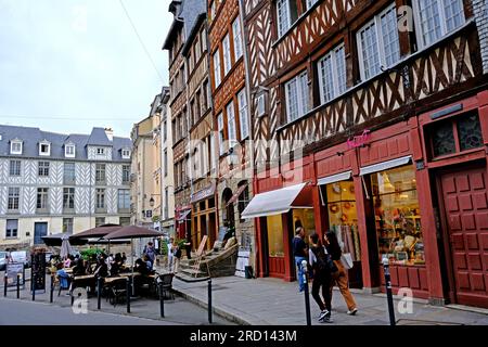 Fachwerkhaus in Rennes Brittany Frankreich Stockfoto