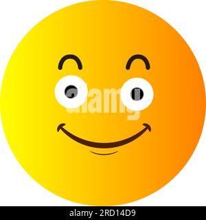Gelbes Smiley-Gesicht für dein Design. Happy-Smile-Karte Konzeptzeichnung. Сharacter für Web- oder Kartendesign. Grafikelement für Hintergrund Stock Vektor