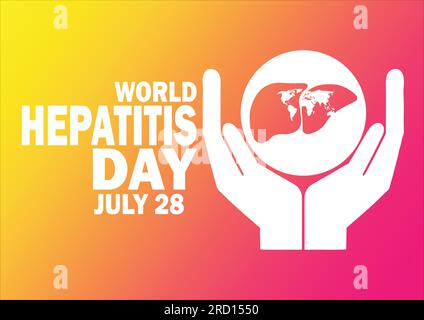 Welt-Hepatitis-Tag. Juli 28. Urlaubskonzept. Vorlage für Hintergrund, Banner, Karte, Poster mit Texteindruck. Vektordarstellung. Stock Vektor