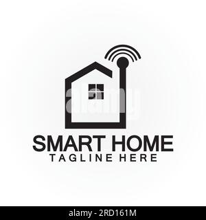 Smart Home Tech Signal WLAN-Wireless Logo Vector Designvorlage Stock Vektor