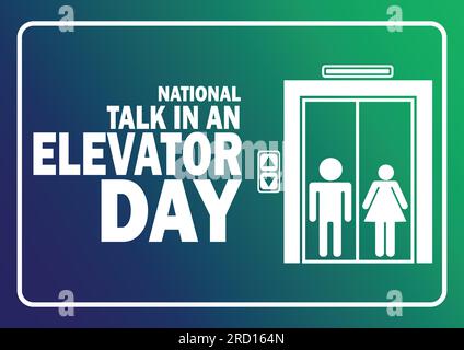 National Talk In An An Elevator Day – Illustration Des Vektorvorlagen-Designs. Geeignet für Grußkarten, Poster und Banner Stock Vektor