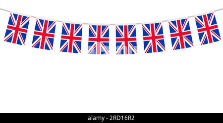 Britisches Bunting Jack Union Jubiläum britisches königliches england Vektorhintergrund. Stock Vektor