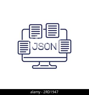 JSON-Dateien, Symbol für Dokumentzeile Stock Vektor