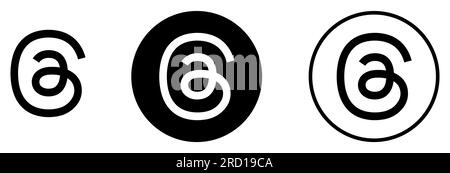 Gruppe von Threads Logos. Social Network von Instagram. Neues soziales Netzwerk von Meta. Redaktionelle Vektorsymbole Stock Vektor