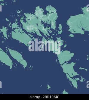 Vektorkarte von Batam, Indonesien. Abbildung eines Stadtplans. Batam Karte Kunst. Stock Vektor