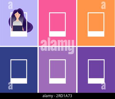 Instagram. Vorlage für Bilderrahmen in sozialen Medien. Geschichten. Vektordarstellung. Stock Vektor