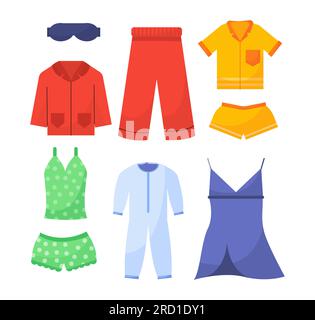 Set aus verschiedenen Pyjamas Konzept Stock Vektor