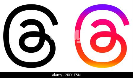 Satz von Gewindelogos in Schwarz und instagram. Vektorsymbole Stock Vektor