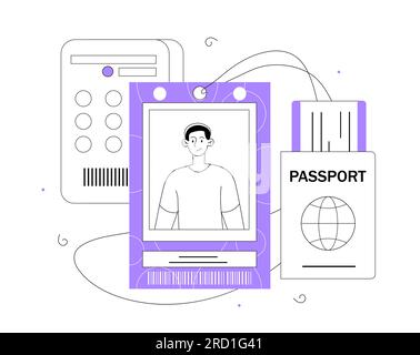 Mann mit Passlinie-Konzept Stock Vektor
