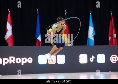 World Jump Rope International Open, Colorado Springs, Colorado, USA. 17. Juli 2023. Jordan Smith aus Australien nimmt am Single Rope Individual Freestyle Credit Teil: Casey B. Gibson/Alamy Live News Stockfoto