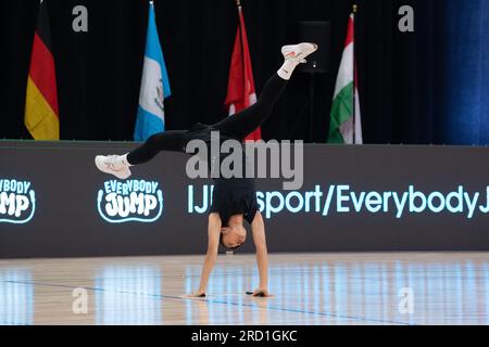 World Jump Rope International Open, Colorado Springs, Colorado, USA. 17. Juli 2023. Yewon Yu aus Korea nimmt am Single Rope Individual Freestyle Credit Teil: Casey B. Gibson/Alamy Live News Stockfoto