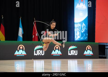 World Jump Rope International Open, Colorado Springs, Colorado, USA. 17. Juli 2023. Shailah Aggarson aus Kanada nimmt am Single Rope Individual Freestyle Credit Teil: Casey B. Gibson/Alamy Live News Stockfoto