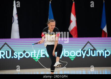 World Jump Rope International Open, Colorado Springs, Colorado, USA. 17. Juli 2023. Annika Scherer aus Deutschland nimmt am Single Rope Individual Freestyle Credit Teil: Casey B. Gibson/Alamy Live News Stockfoto