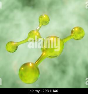 Molekülstruktur, Wasser wie bei der 3D-Wiedergabe der Atomformel Stockfoto