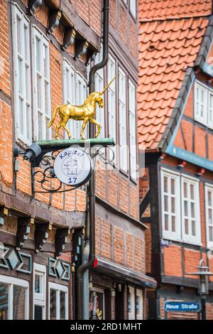 Geografie / Reise, Deutschland, Niedersachsen, Stade, historische Häuser in der Hoekerstraße in Stade, ZUSÄTZLICHE-RECHTE-FREIGABE-INFO-NICHT-VERFÜGBAR Stockfoto