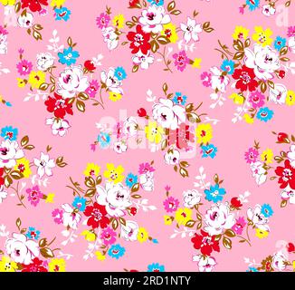 Tropisches, Nahtloses Blumenmuster Stockfoto