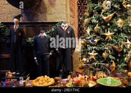 Hogwarts' tolles Hall-Kostüm und Requisiten auf der Warner bros Studio Tour London - The Making of Harry Potter, Großbritannien Stockfoto