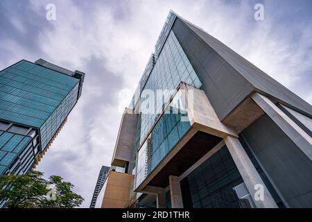 Brisbane, Australien - Blick von oben auf das Gerichtsgebäude Queen Elizabeth II. In der Stadt Stockfoto