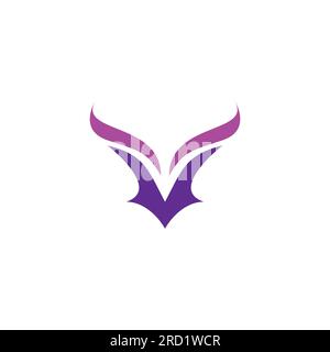 Logo mit V-Motiv in Lila. V Icon Elegantes Design Stock Vektor