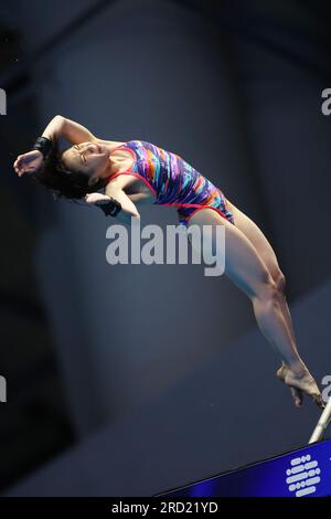 Fukuoka, Japan. 18. Juli 2023. Matsuri Arai (JPN) Diving : World Aquatics Championships Fukuoka 2023 Halbfinale der 10m. Plattform der Frauen im Präfekturpool Fukuoka in Fukuoka, Japan. Kredit: YUTAKA/AFLO SPORT/Alamy Live News Stockfoto